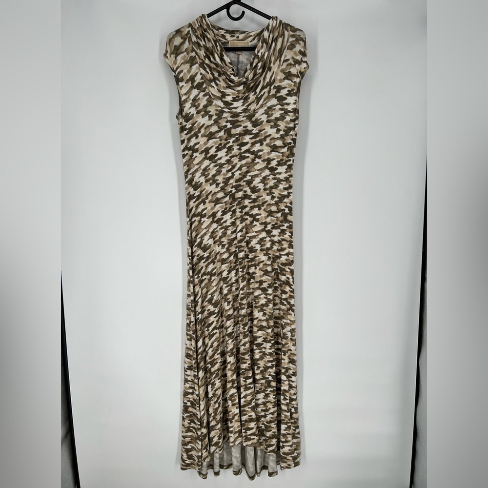 MICHAEL KORS MAXI DRESS IN CAMO, SLIPON‎ SOFT FABRIC
